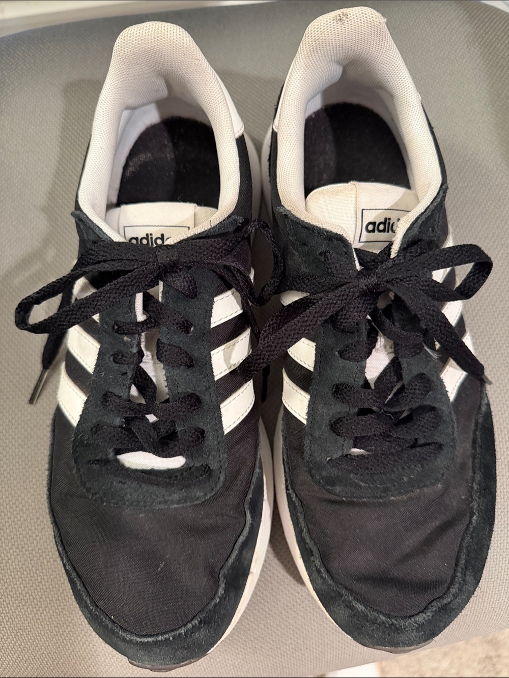 ADIDAS women’s Black and White Athletic Sneakers - size 9